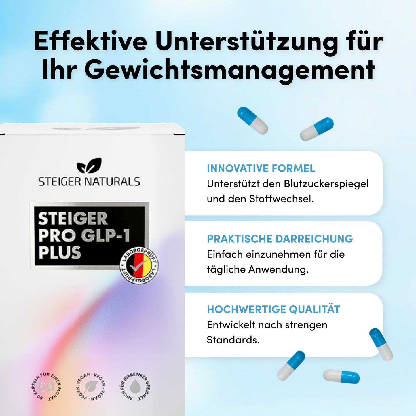 Steiger Pro GLP-1 Plus Kapseln Abnehmen